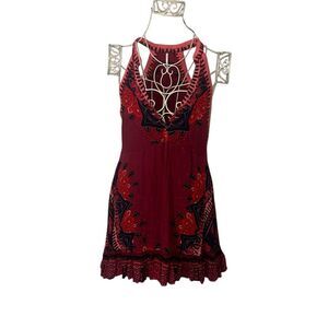 Free People Red and Black Maxi Dress